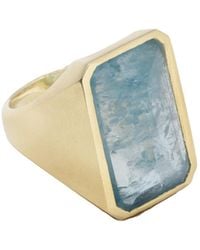 Irene Neuwirth - Classic Bezel Cigar 18-Karat Aquamarine Ring - Lyst