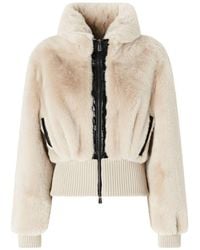 Pinko - Faux-Fur Ribbed-Trim Zipped Jacket - Lyst