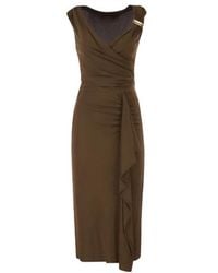Max Mara - Mstaureo Draped Viscose Midi Dress With Jewel Detail - Lyst