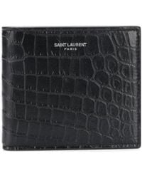 Saint Laurent - East/West Embossed Bi-Fold Wallet - Lyst