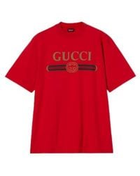 Gucci - Silk Blend Jersey T-Shirt With Print - Lyst