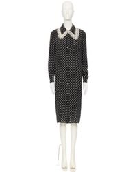 Valentino - Polka-Dot Midi Shirt Dress - Lyst