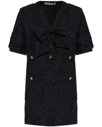 Alessandra Rich - Bow Detailed Mini Tweed Dress - Lyst