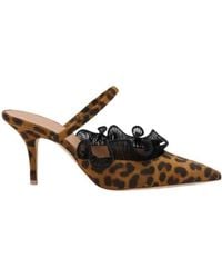 Malone Souliers - Leopard-Printed Ruffled Cecile Mules - Lyst