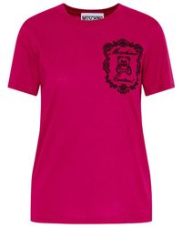 Moschino - Logo Embroidered Crewneck T-Shirt - Lyst