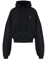 Vivienne Westwood - Logo Embroidered Cropped Hoodie - Lyst