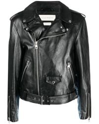 McQueen - Panelled Biker Jacket - Lyst
