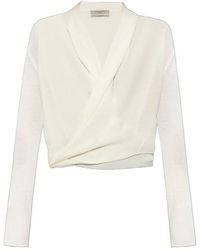 AllSaints - Draped Knit Top - Lyst