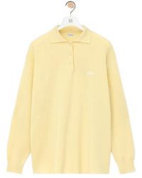 Loewe - Long-Sleeved Knitted Polo Sweater - Lyst