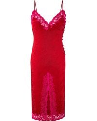 Saint Laurent - Laced Midi Dress - Lyst