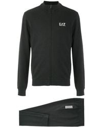 EA7 - Logo-Print Cotton Tracksuit Set - Lyst