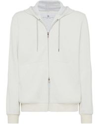 Brunello Cucinelli - Hooded Sweatshirt With Zipper - Lyst