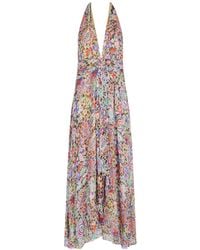 RIXO London - V-Neck Sleeveless Dress - Lyst