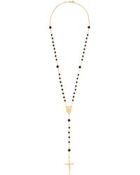Dolce & Gabbana - Rosary Cross Pendant Embellished Necklace - Lyst