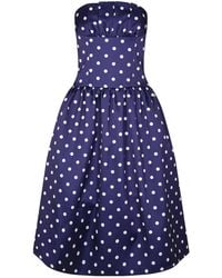 Self-Portrait - Polka Corset Midi Dress - Lyst