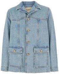 Valentino - Button-Up Denim Jacket - Lyst