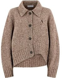 The Attico - Knitted Shirt Collar Sweater - Lyst