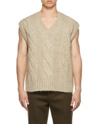 we11done - Cable-Knit V-Neck Vest - Lyst