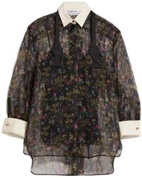 Max Mara - Floral Printed Long-Sleeved Top - Lyst