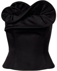 Magda Butrym - Ruffled Wool And Silk Bustier Top - Lyst