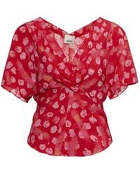 Isabel Marant - V-Neck Short-Sleeved Top - Lyst