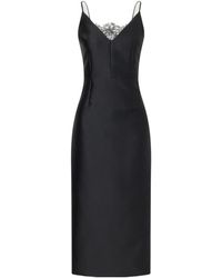 Emilia Wickstead - Manolo Blahnik Libera Lace-Trimmed Cady Midi Dress - Lyst