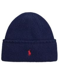 Polo Ralph Lauren - Ribbed Logo Beanie Hat - Lyst