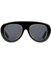 Gucci - Eyewear Logo Lettering Round Frame Sunglasses - Lyst