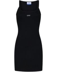 Off-White c/o Virgil Abloh - Logo Embroidered Sleeveless Dress - Lyst