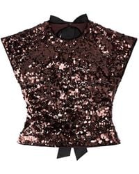 Ganni - Open Back Sequined Top - Lyst