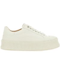 Jil Sander - Round-Toe Lace-Up Sneakers - Lyst