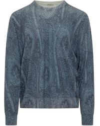 Etro - Paisley Printed Crewneck Jumper - Lyst