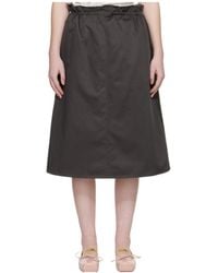 MM6 by Maison Margiela - Ruffled-Detail Midi Skirt - Lyst
