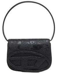 DIESEL - 1Dr Logo Plaque Glittered Shoulder Bag - Lyst