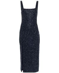 STAUD - Le Sable Glitter Midi Dress - Lyst