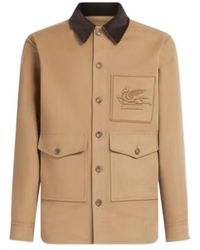 Etro - Cotton Jacket With Pegaso - Lyst