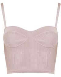 McQueen - Ribbed Cropped Bustier Top - Lyst