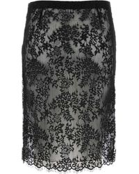 Saint Laurent - Midi Silk Skirt - Lyst