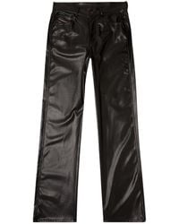 DIESEL - Faux-Leather Trousers - Lyst