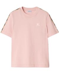 Burberry - Logo Embroidered Crewneck T-Shirt - Lyst