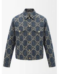 Gucci - Interlocking G Pattern Denim Jacket - Lyst