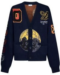 Off-White c/o Virgil Abloh - Moon Phase V-Neck Long-Sleeved Cardigan - Lyst
