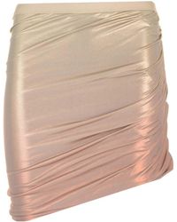 Rick Owens - Metallic Stretch Viscose Miniskirt Skirts - Lyst