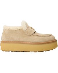Prada - High Platform Suede Loafers - Lyst