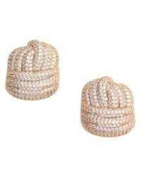 Self-Portrait - Embellished Knot-Effect Earrings - Lyst