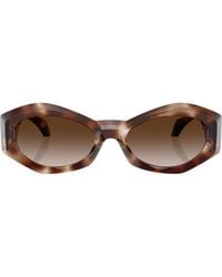Versace - Medusa-Plaque Oval-Frame Sunglasses - Lyst