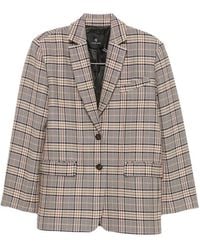 Anine Bing - Quinn Check-Pattern Single-Breasted Blazer - Lyst