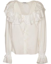 MSGM - Ruffle Detailed Blouse - Lyst