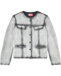 DIESEL - De-Grafy-Fsi Buttoned Denim Jacket - Lyst