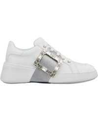 Roger Vivier - Viv' Skate Glitter Embellished Buckle Sneakers - Lyst